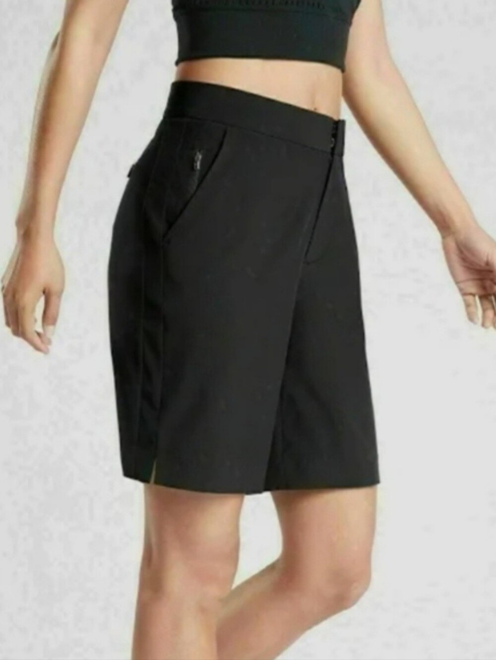 Athleta Tribeca 9" Bermuda Shorts Black Size 10